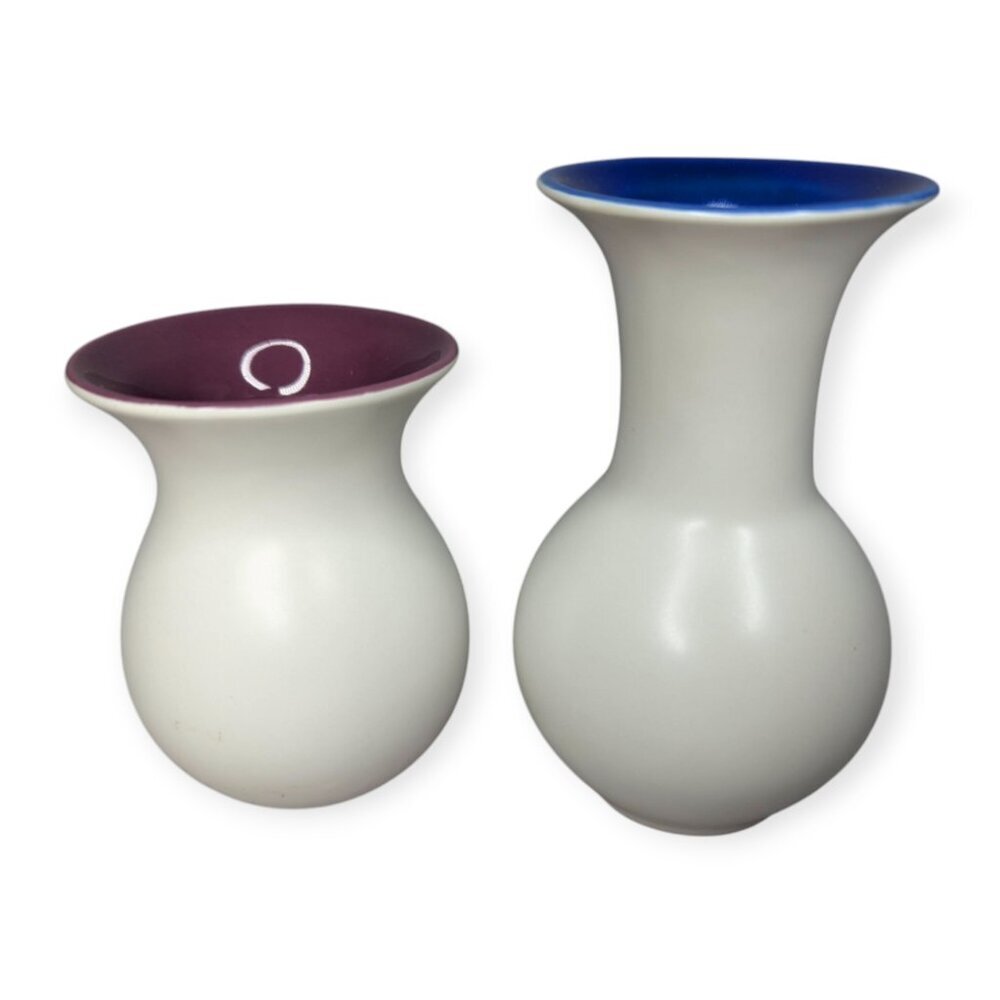 Crate&Barrel Toni Vase Blue Medium & Toni Bud Vase Berry